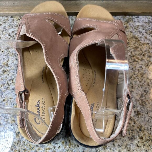 Clarks sling back small wedge sandals - Picture 2 of 9